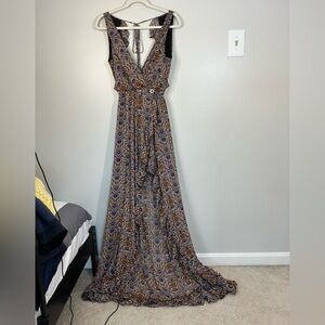 Mangano Open Back Romantic Indie Boho Italian Party Maxi Dress Womens Size S